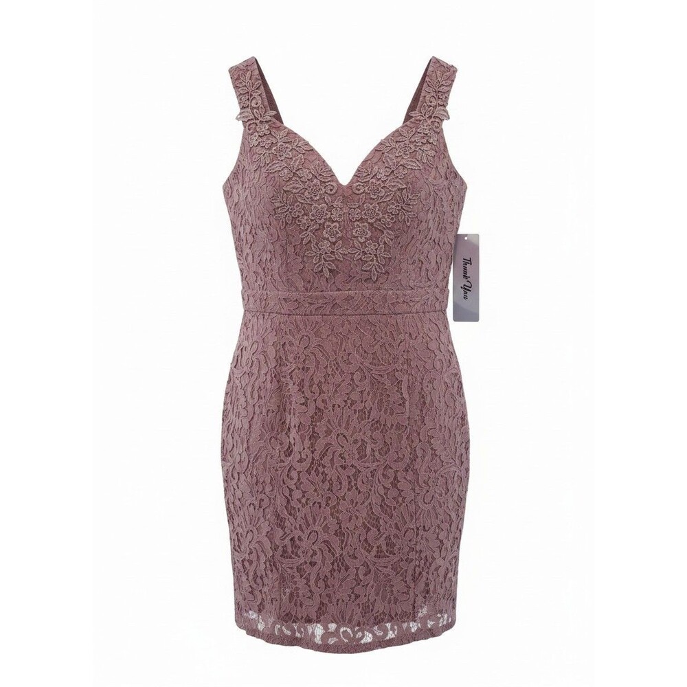 Maniju Formal or Prom Lace Sheath Dress In Pink NWT